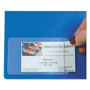 C-Line® Self-adhesive Business Card Holders, Side Load, 2 X 3 1-2, Clear, 10-pack freeshipping - TVN Wholesale